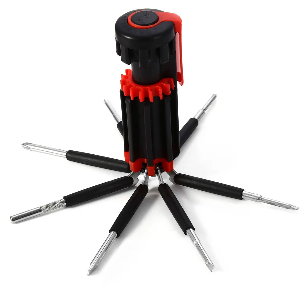 Многофункциональные отвертки 8 в 1 набор инструментов с фонариком 6 светодиодов