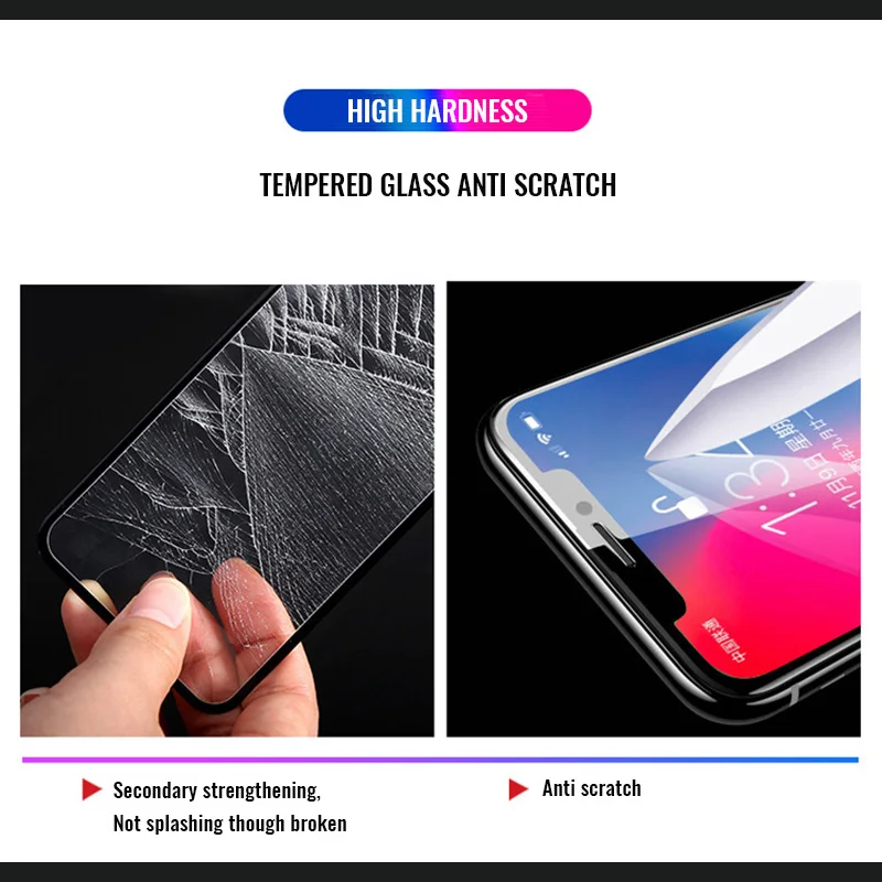 11D закругленные края полное покрытие экрана протектор стекло на iPhone X XS Max XR экран протектор для iPhone 7 6 6s 8 Plus стекло