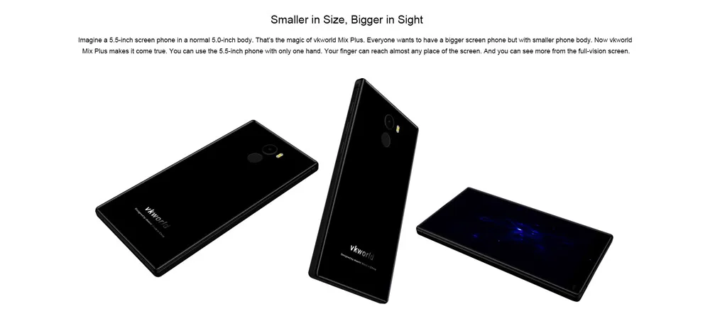 Мобильный телефон VKworld Mix Plus, 4G, 5,5 дюймов, полный экран, 3 ГБ, 32 ГБ, Android 7,0, четырехъядерный процессор MTK6737, 13 МП+ 8 Мп, отпечаток пальца, 2850 мАч, мобильный телефон