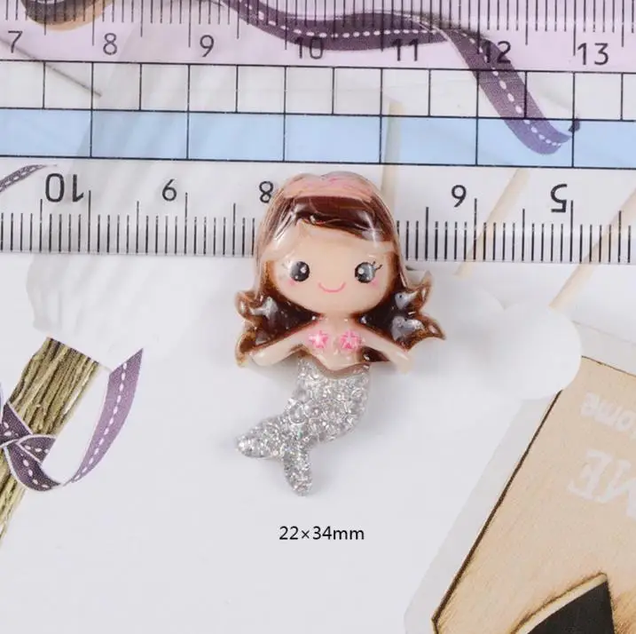 10 шт. Kawaii милый мультфильм DIY смолы патч Русалка фигурка ремесла ящик для хранения волос Аксессуары детские миниатюры