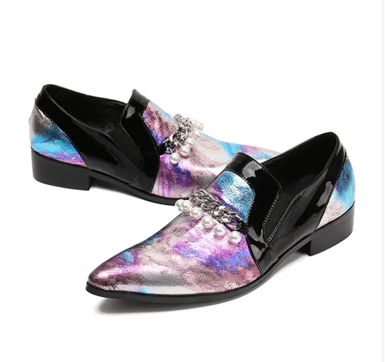 Модные деловые Повседневные Вечерние ные туфли мужские классические цвет жемчуг