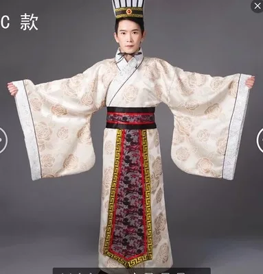 Китайский национальный костюм ханьфу черный красный Древний китайский Мужская