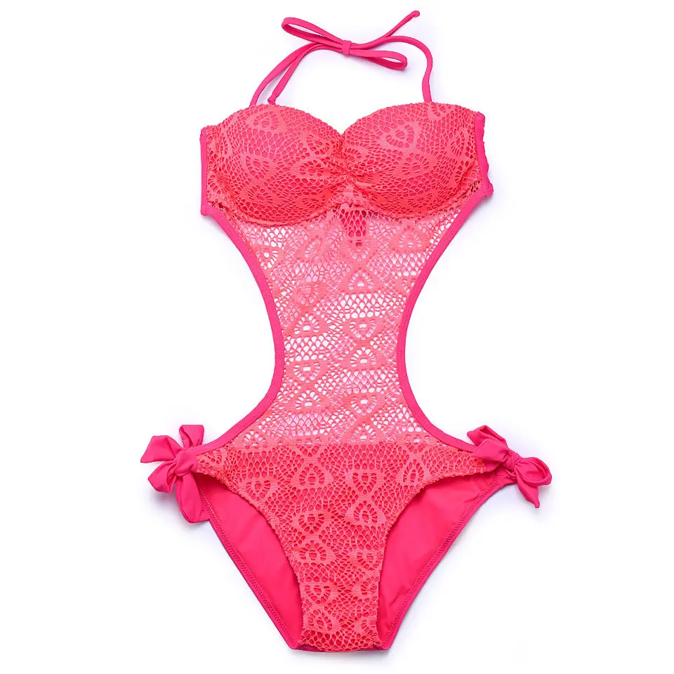 Летний Цельный купальник 2019 монокини желтая купальная одежда пляжный боди для