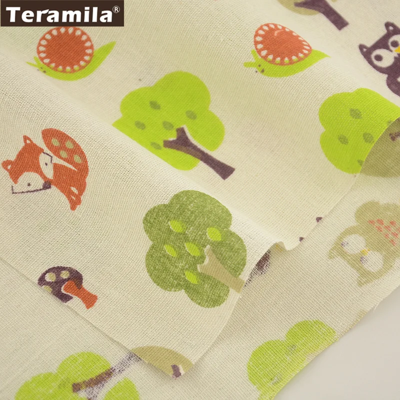 Животные и Ёлки Лен Ткань Вышивание Материал скатерть Подушка сумка Шторы ZAKKA