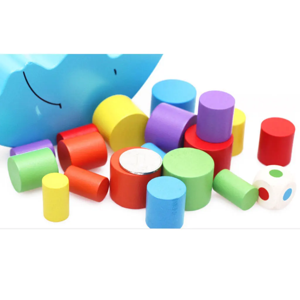 Классические деревянные строительные блоки игра для балансировки Луны детей