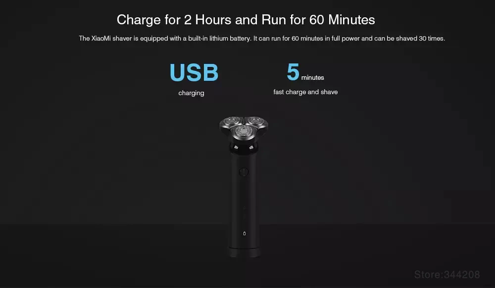 XIAOMI MIJIA электробритва портативная Гибкая бритва головка сухая влажная бритва моющийся триммер для бороды тример двойное лезвие Турбо режим удобный