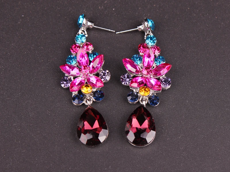 Модные комплекты ювелирных изделий для невесты свадебное ожерелье серьги