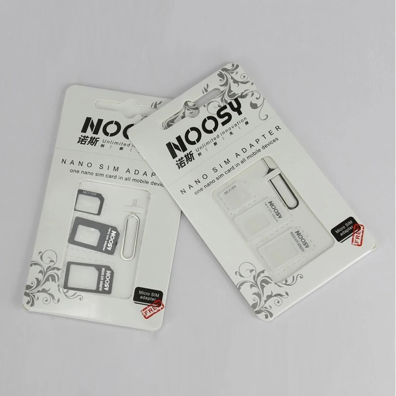 

4 in 1 Adapter ( nano sim card + micro sim card + standard sim card + eject pin key ) for Apple iPhone etc. Mobile Phone