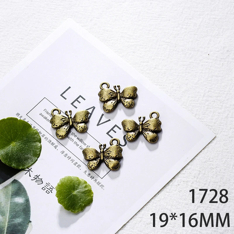 

19*16mm 5pcs Double-Sided Butterfly Alloy Pendant For Diy Jewelry Making 2 Colors Antique Silver Antique Bronze No.1728