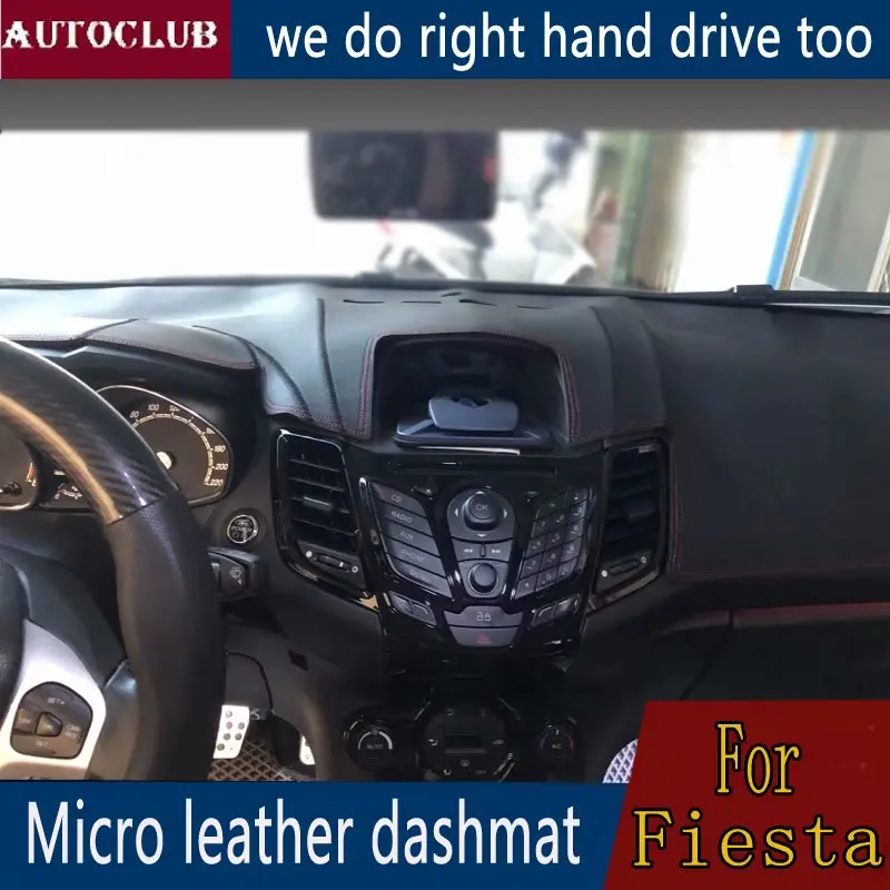 Кожаный коврик для приборной панели Ford Fiesta 2009 2016 автомобильный от солнца 2010 2011 2012