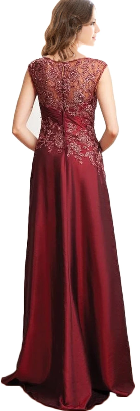 Women Long Evening Gown Burgundy Mother of Bride Dress | Свадьбы и торжества