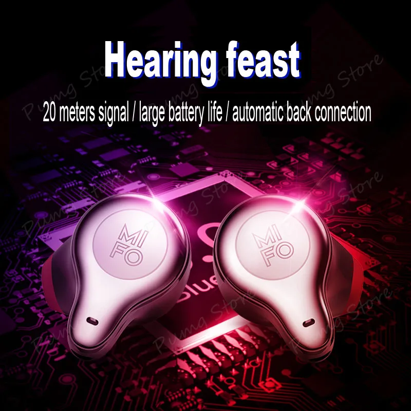 Mifo O2 bluetooth бинауральные наушники стерео ультра невидимые беспроводные наушники Bluetooth игровая гарнитура с микрофонами для водителя
