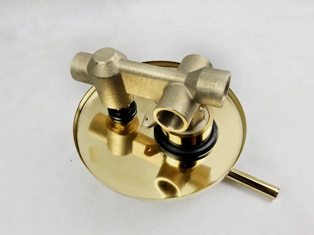 Wall mounted 24k gold PVD finish Rainfall shower bath tub faucet mixer tap Cold and hot water mixing valve set | Обустройство дома
