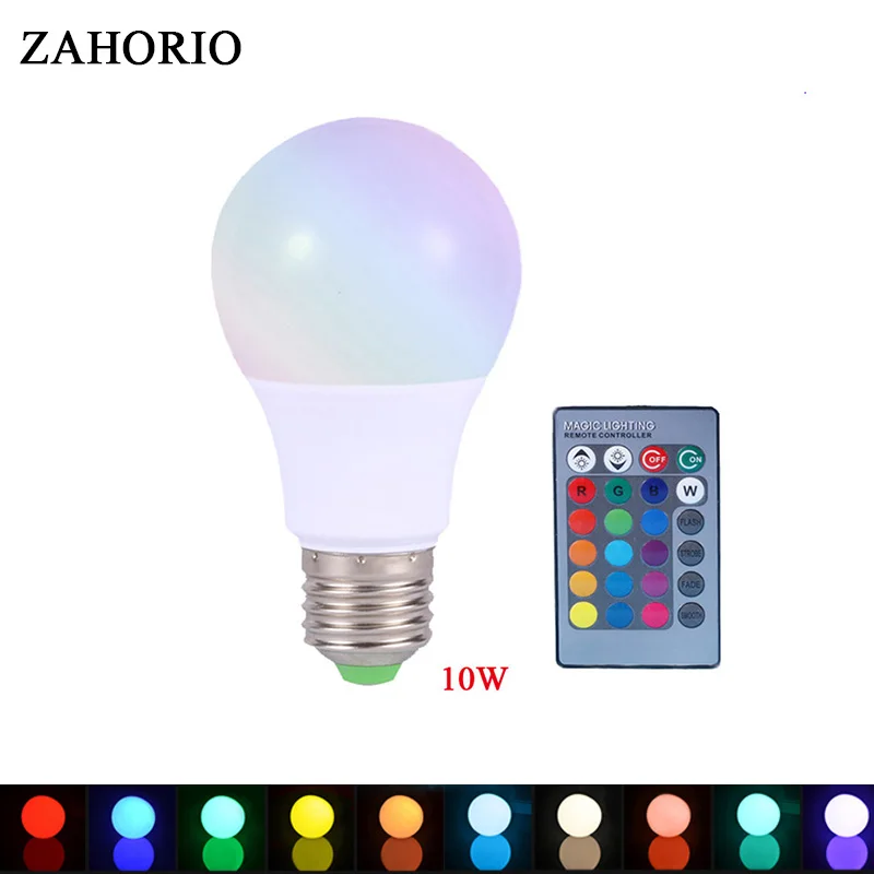 RGB светодиодный светильник E27 3 Вт 5 7 с регулируемой яркостью многоцветная сменная
