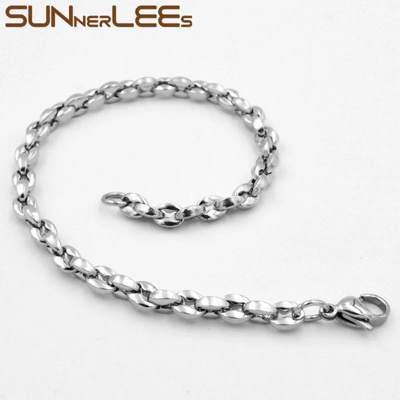 Браслет SUNNERLEES из нержавеющей стали 3 5 мм цепочка звеньев кофейных зерен