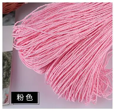 pink 500 г/лот, летняя шляпа, пряжа для вязания, соломенная пряжа из рафии, пряжа для вязания крючком, пряжа для шляп ручной работы, корзины ручной работы - Цвет: pink