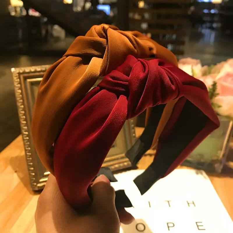 Наколенники для волос Fancygirl 2019 New Arrival Solid Colors для женщин Головные повязки Hairbands Girls Headwear Bot Accessories on.