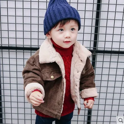 Детская одежда куртки для мальчиков бархатные плотные зимние детей 1-3 лет 2 стиля