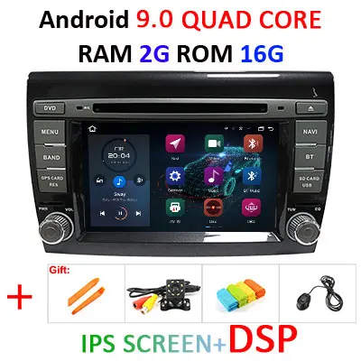 Android 9,0 DSP 64G 2 DIN автомобильный DVD для Fiat Bravo 2007 2008 2009 2010 2011 2012 gps радио мультимедиа ips Экран навигации стерео - Цвет: 9.0 2G 16G IPS DSP