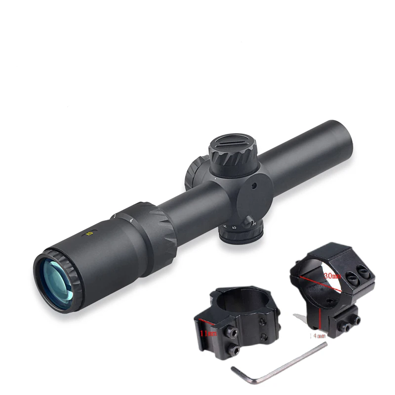 Дискавери HD 1-4X24 ИК компактная короткая тактическая оптика оптический прицел с подсветкой R/G СТЕКЛО травленая сетка Быстрый Прицельный прицел - Цвет: low 11mm mount