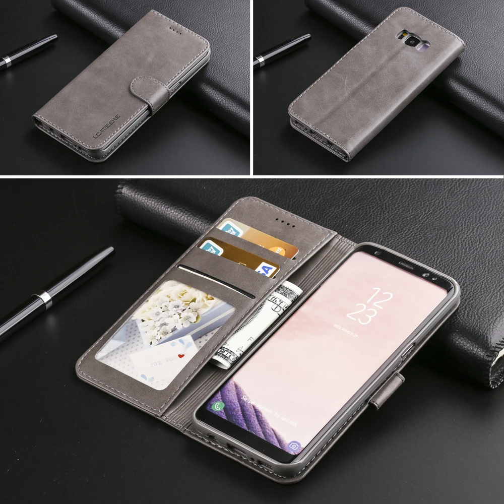 Роскошный кожаный чехол с откидывающейся крышкой для samsung Galaxy S8 S8 плюс противоударный чехол для бумажника для Galaxy S8 держатель для карт для samsung S8