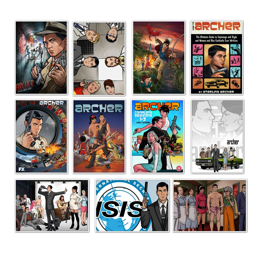 25 шт. ТВ шоу Archer стикер s для скейтборда мотоцикла багаж крутой забавный стикер бомба наклейки JDM