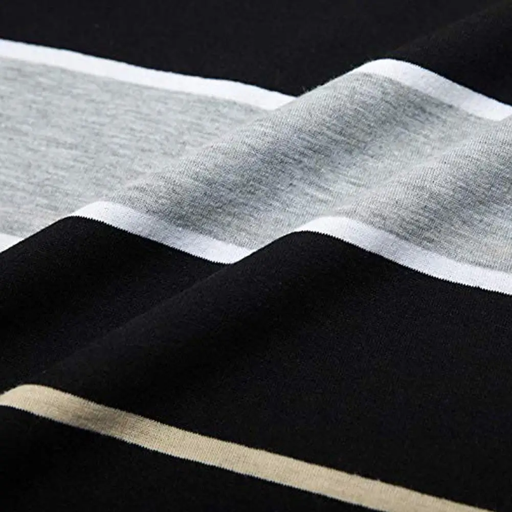 Новая модная мужская рубашка с отворотом Повседневная тонкая полосатая футболка