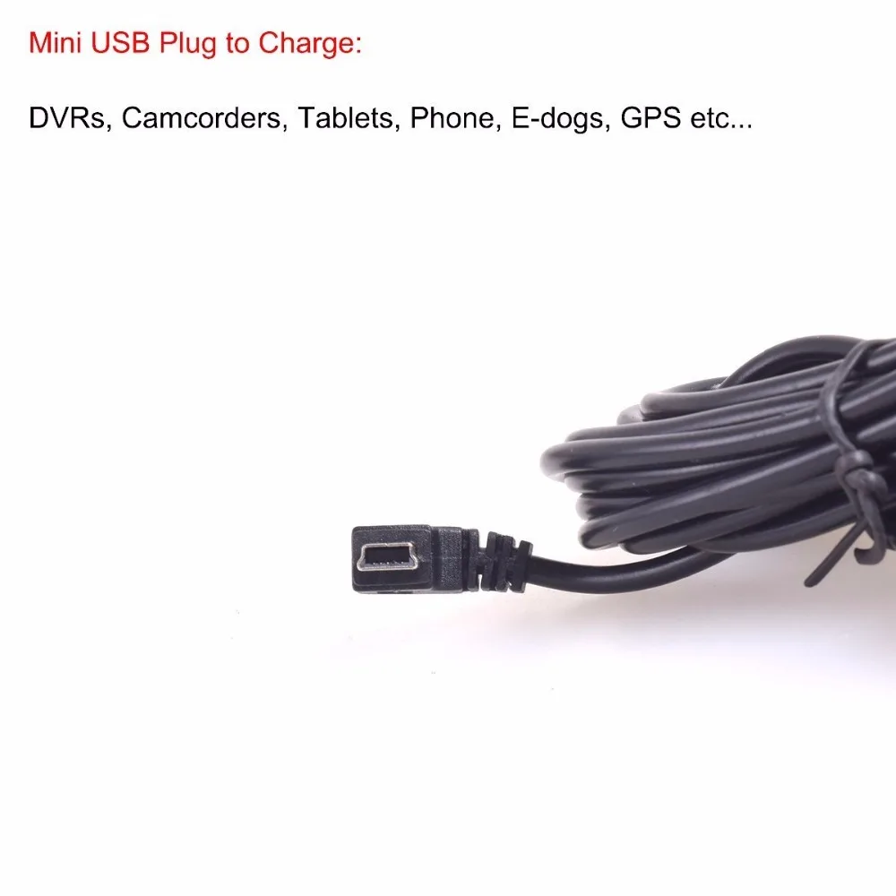 OBDII зарядный кабель мини USB адаптер питания-16Pin OBD2 разъем прямой связи автомобильное зарядное устройство для Gps DVR планшета E-dog Phone-3 м/1