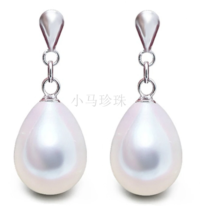 Женские серьги из серебра 925 пробы с натуральными пресноводными каплями риса 9 10