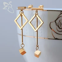 zs dangle earrings fashion jewelry gold drop earrings for women fashion jewelry stainless steel brincos pendientes mujer moda