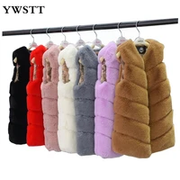 new 2017 winter coat girls faux fur vest fox fur long vest high grade faux fur coat leisure plus girls baby fox fur long vest