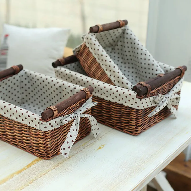 Маленькая и большая корзина для хранения мелочей Напитки Еда игрушки косметика