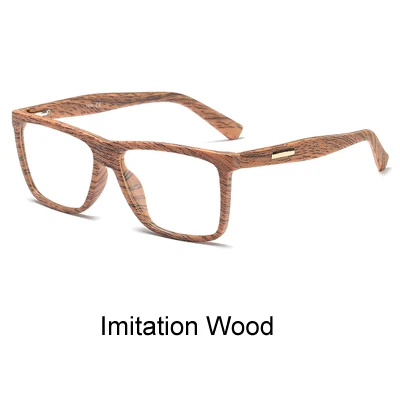 Imitation Wood Ralferty, Ретро стиль, квадратные очки, оправа для мужчин и женщин, Ретро стиль, оправа для очков, оптическая близорукость, очки по рецепту, Zero Point Oculos F8002 - Цвет оправы: Imitation Wood
