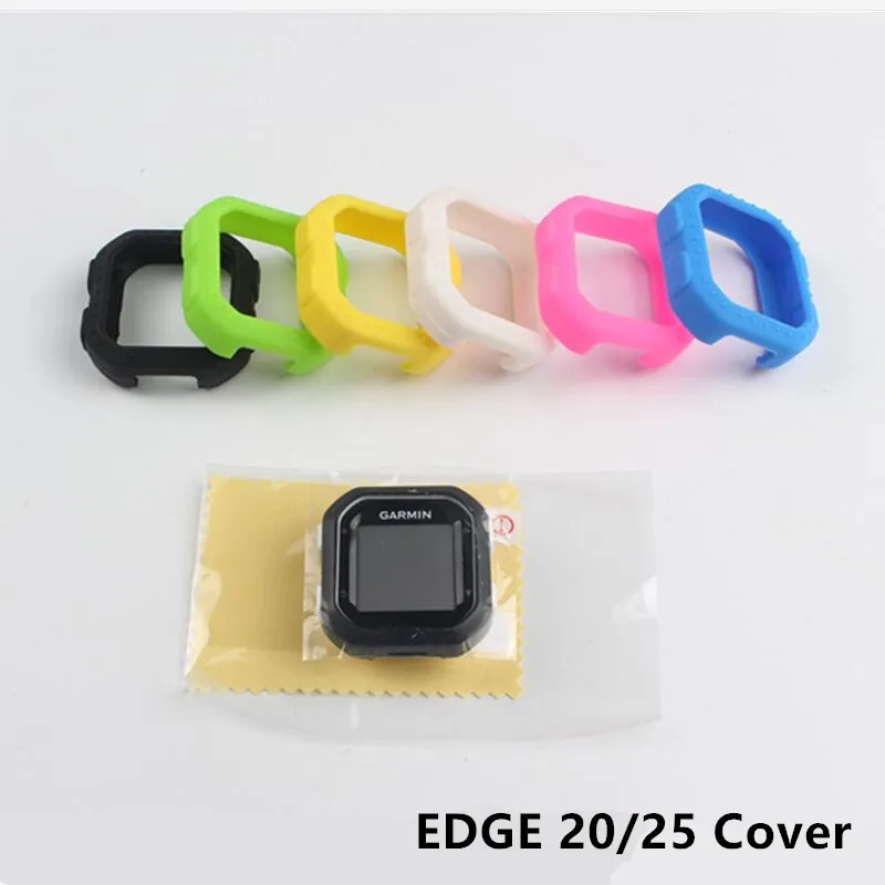 Открытый Велоспорт Edge 20 25 компьютер силиконовый резиновый защитный чехол+ ЖК-экран пленка протектор для Garmin Edge 20/25