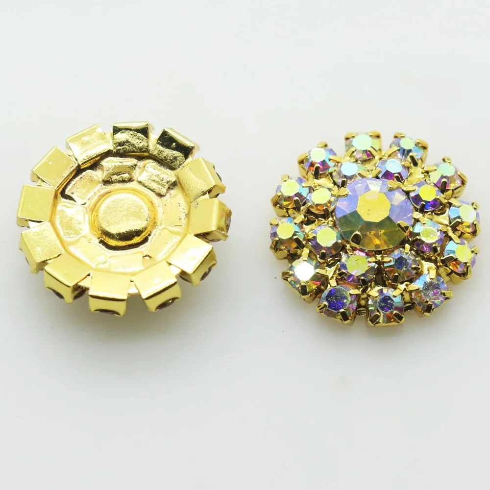 

YWXINXI Hot 10pcs / lot16MM Round Metal Decorative Rhinestone Button Manual Welding Material DIY Sewing Material Accessories