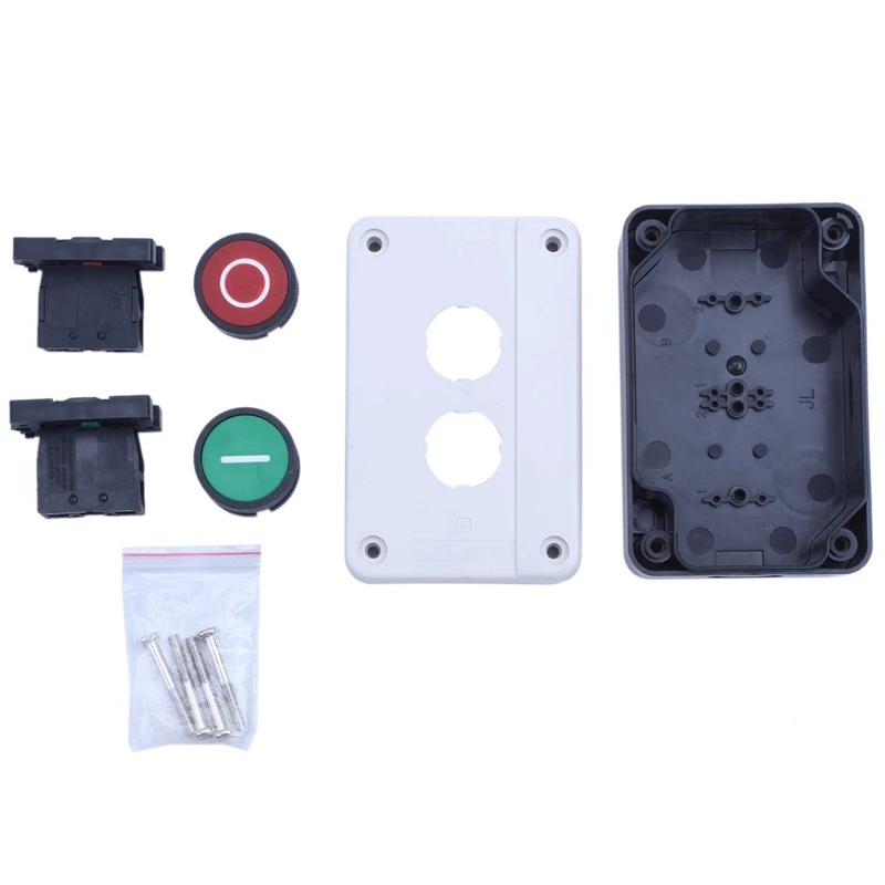 AC 600V 10A Momentary Red Green Sign NO NC Push Button Switch Station | Switches