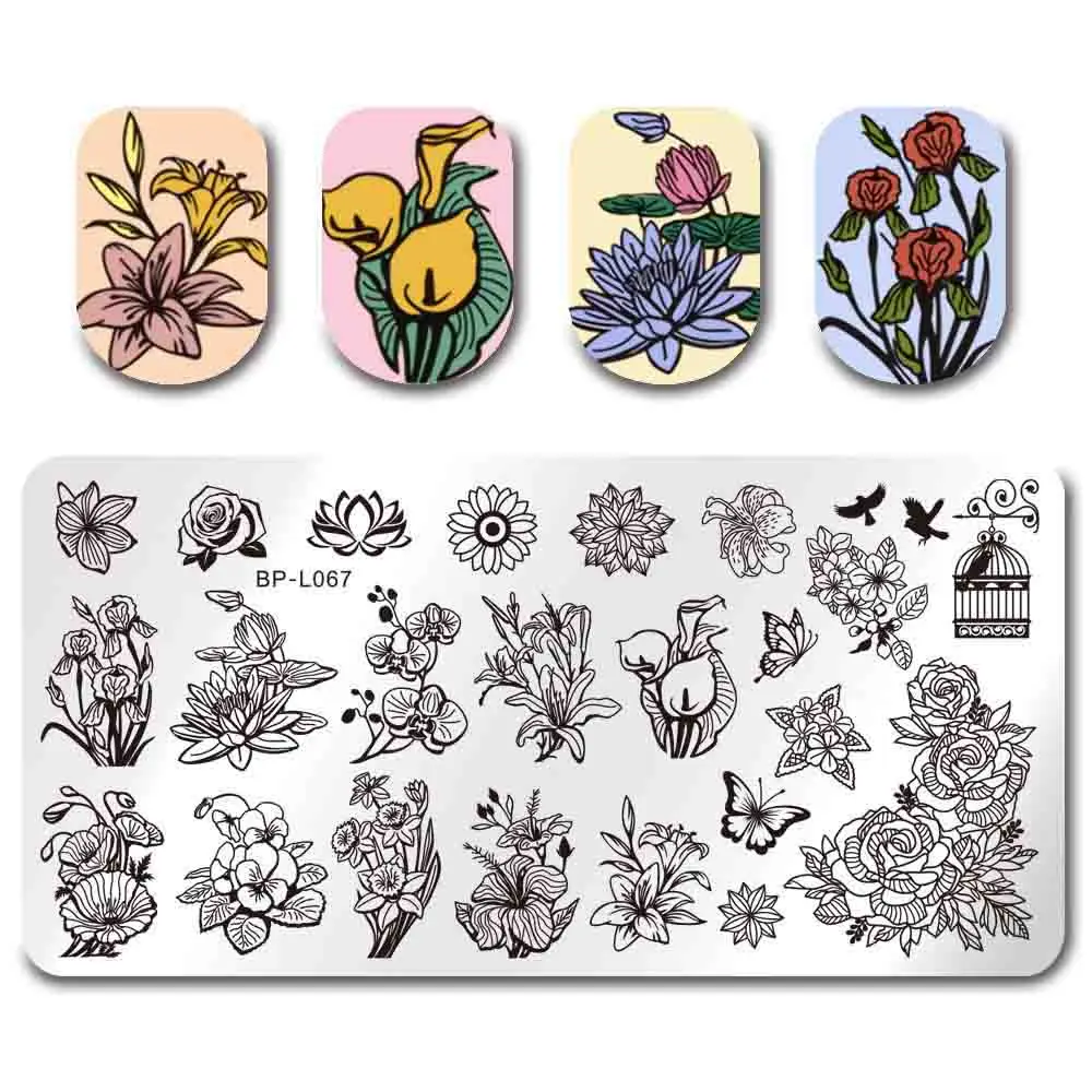 set25 BORN PRETTY ногтей штамповки пластины мульти-узоры прямоугольный, для нейл-арта штамп шаблон изображения трафареты художника Сделай Сам ногти маникюр - Цвет: set25