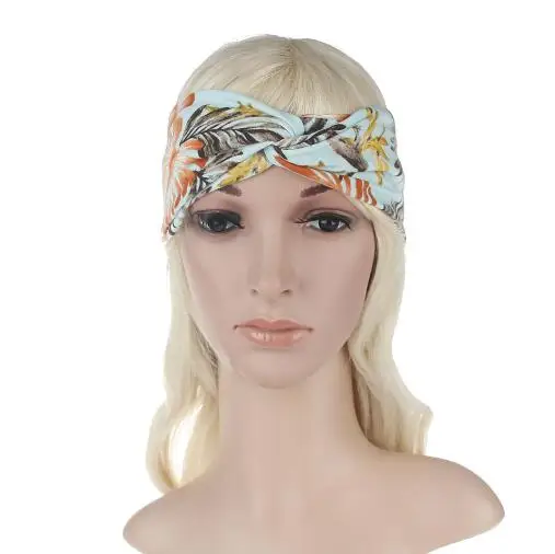 

1pcs Fashion Retro Women Elastic Turban Twisted Knotted Ethnic Headband Floral Wide Stretch Girl Bandanas Hair Accessories 2017