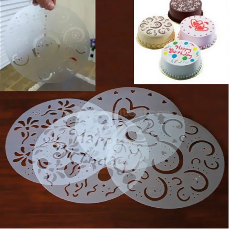 Экологичная форма для торта 4 шт./компл. стильные трафареты дня рождения пекарня