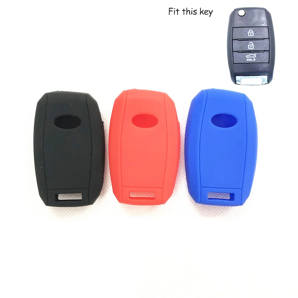 

3 Button Fit For Kia Sportage Cerato Optima k5 Rio Carens Rondo Cee'd Picanto k2 Soul Sorento Ski Silicone Key Cover Case Fob