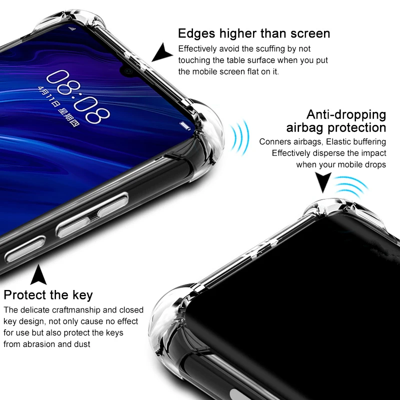 Силиконовый чехол из ТПУ с huawei Honor 20 Pro 8 9 10 Lite V10 V20 7X 7A 7C Pro 8A 8C 8X8 S huawei P Smart Z плюс чехол Крышка