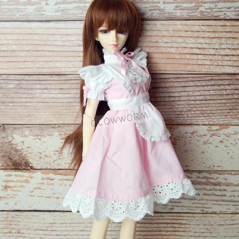BJD женский розовый горничная Платье Юбка Костюмы для 1/4 17 &quot44 см высокие женские