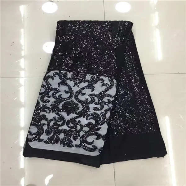 Высокое качество Африканский Кружево S Ткань net 2017 Тюль с пайетками/белый в