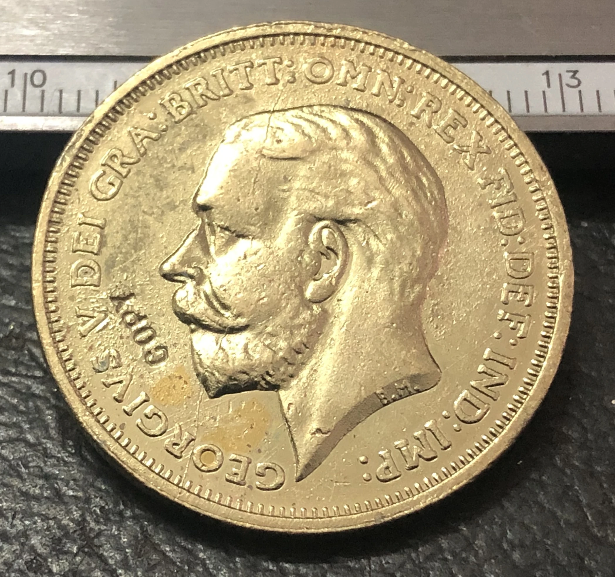 Монета с покрытием из чистого золота 5 фунтов Георг V. 1911 Великобритании 9999|gold proof