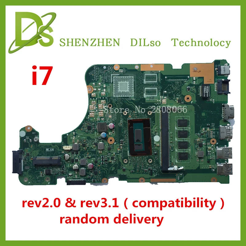 

KEFU X555LD для ASUS X555LD X555LA материнская плата для ноутбука X555LD rev2.0 и rev3.1 интегрированный процессор i7 бортовой тест материнской платы