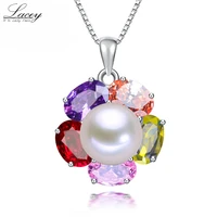 pearl jewelrywhite natural freshwater pearl pendant wedding for women925 silver pearl pendant necklace girlfriend gifts