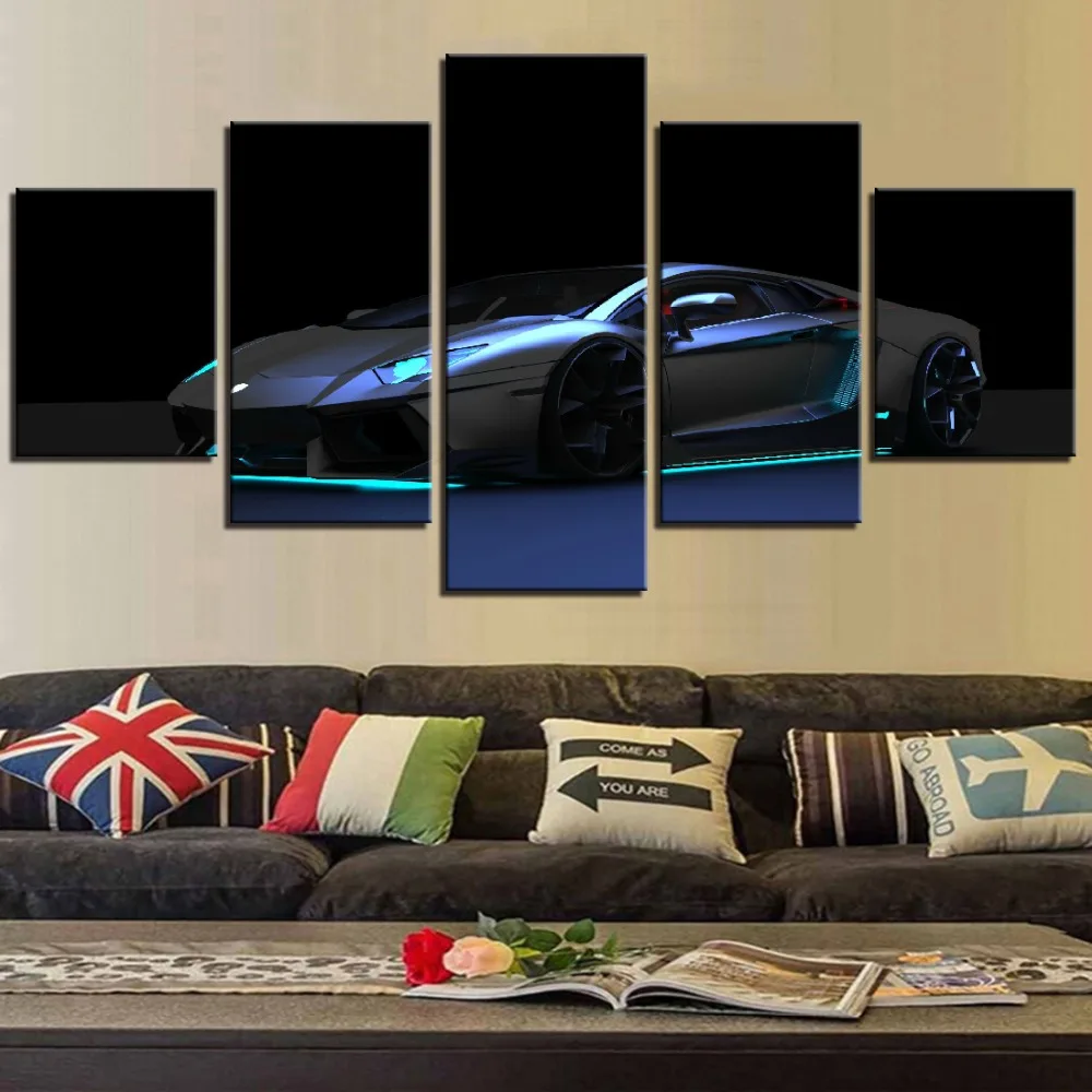 Lamborghini спортивный автомобиль холст живопись настенный художественный принт 5
