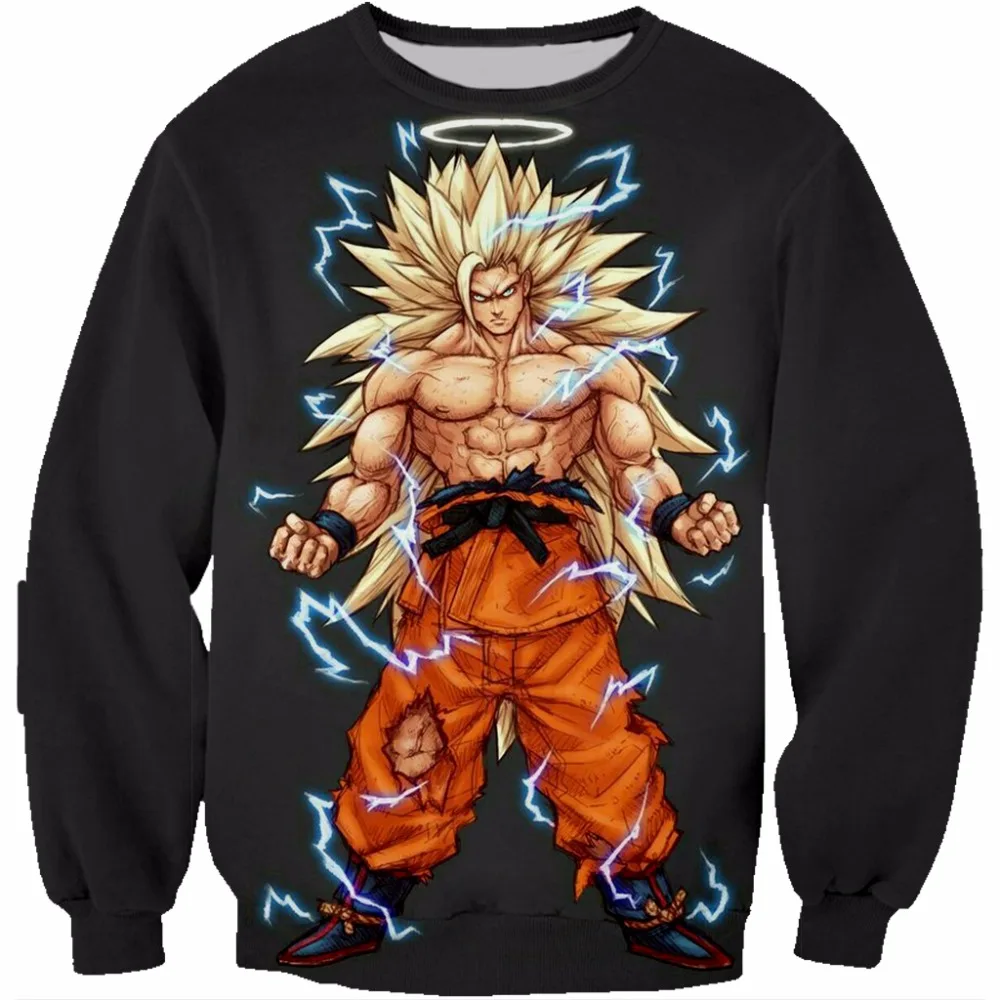 Толстовки с капюшоном PLstar Cosmos Dragon Ball z детские толстовки с 3D капюшоном для мальчиков худи с принтом аниме Гоку детский пуловер с круглым вырезом черный с капюшоном