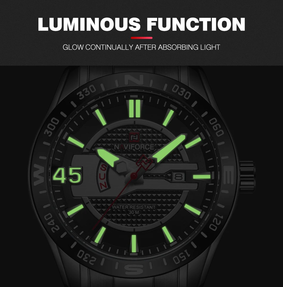 NAVIFORCE мужские часы топ Элитный бренд Модные Повседневные спортивные часы нержавеющая сталь водостойкие бизнес наручные мужской