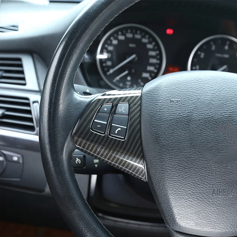 2 шт. углеродное волокно стиль ABS руль кнопка рамка отделка для Bmw X5 E70 2008 2013